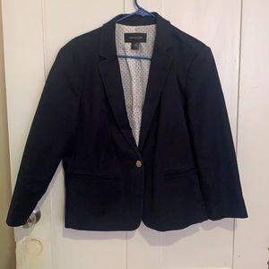 Ann Taylor Navy 3/4 Sleeve Blazer